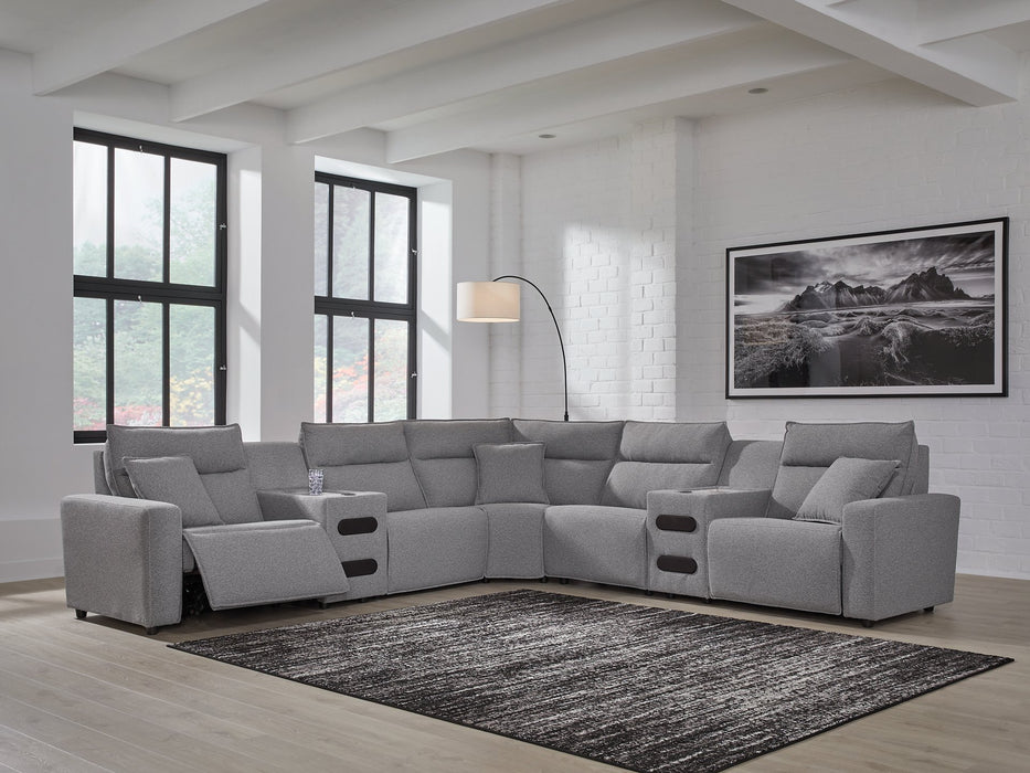Modmax II Power Reclining Sectional with Audio Consoles - AJ's Home Furniture (Macon, GA)