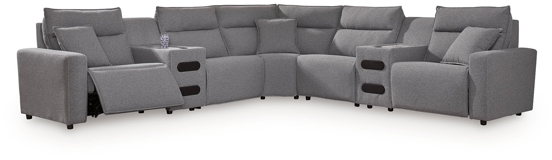 Modmax II Power Reclining Sectional with Audio Consoles - AJ's Home Furniture (Macon, GA)