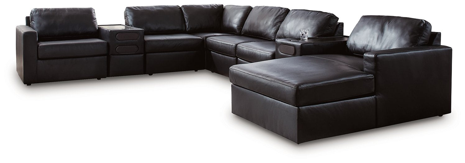 Modmax II Sectional with Chaise and Audio Consoles - AJ's Home Furniture (Macon, GA)
