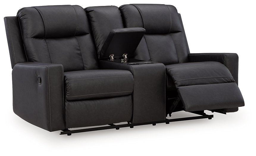 Mackmenville Reclining Loveseat with Console - AJ's Home Furniture (Macon, GA)
