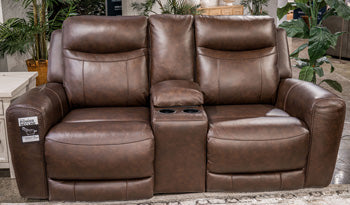 Gravier Power Reclining Loveseat with Console - AJ's Home Furniture (Macon, GA)